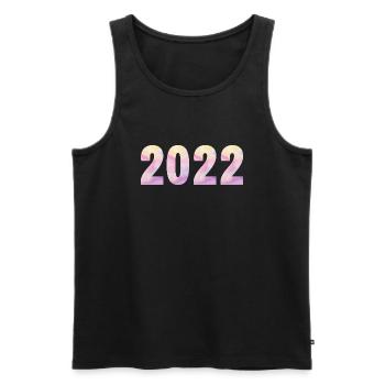 2022 Pastel Purple Pink - Men's Premium Organic Tank Top - black - Front - AI Model Male 178 light (178cm)