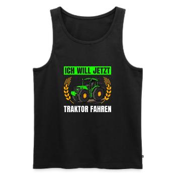 Ich Will Jetzt Traktor Fahren Traktor - Männer Premium Bio Tank Top - Schwarz - Vorne - AI Model Male 178 light (178cm)