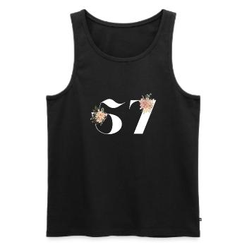 57th Anniversary Flowers (Gift of 57 years) - Men's Premium Organic Tank Top - black - Front - AI Model Male 178 light (178cm)