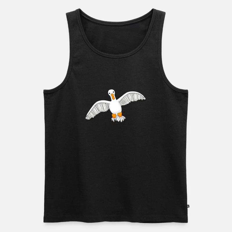 Möwe - Männer Premium Bio Tank Top - Schwarz
