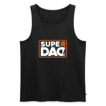 SUPER DAD - Men's Premium Organic Tank Top - black - Front - AI Model Male 178 light (178cm)