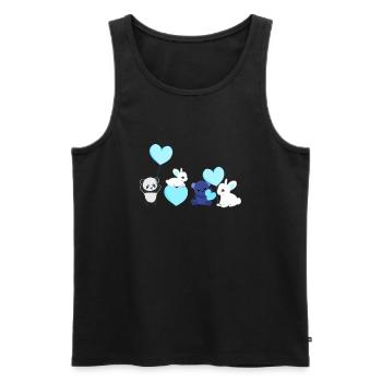 Tiere Panda Hase Bär Liebe blau Tierschützer - Männer Premium Bio Tank Top - Schwarz - Vorne - AI Model Male 178 light (178cm)