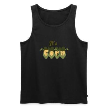 It's Corn - Men's Premium Organic Tank Top - black - Front - AI Model Male 178 light (178cm)