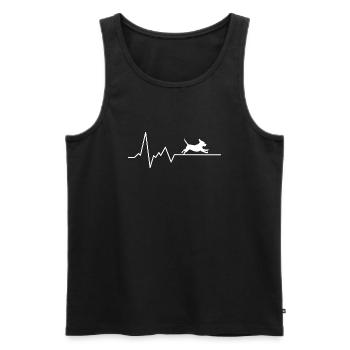 Dog heartbeat ECG Dachshund dog breed - Men's Premium Organic Tank Top - black - Front - AI Model Male 178 light (178cm)