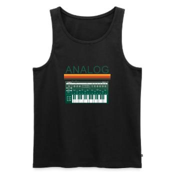 Analog Synth Retro Synthesizer Music Producer - Men's Premium Organic Tank Top - black - Front - Michal (187cm)