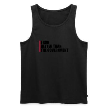 run better than government - Männer Premium Bio Tank Top - Schwarz - Vorne - Michal (187cm)