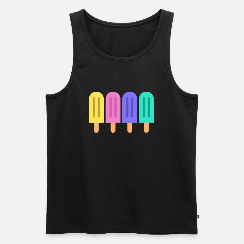 Buntes Eis - Männer Premium Bio Tank Top - Schwarz