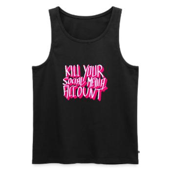 Social media suckz - Men's Premium Organic Tank Top - black - Front - AI Model Male 178 light (178cm)