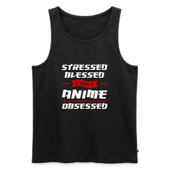 Anime merch Anime Anime Merchandise Geschenk - Männer Premium Bio Tank Top - Schwarz - Vorne - Michal (187cm)