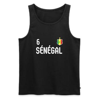 équipe football Sénégal - Débardeur bio Premium Homme - noir - Devant - AI Model Male 178 light (178cm)
