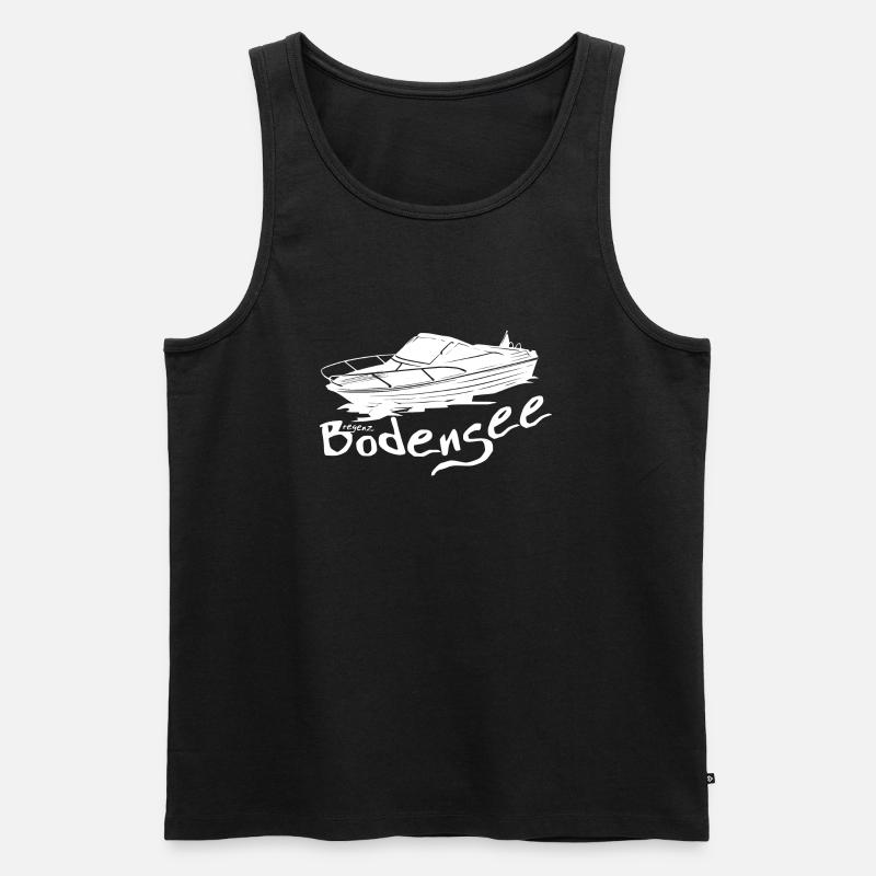 Motorboot weiss - Männer Premium Bio Tank Top - Schwarz