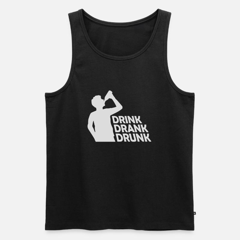 drink drank drunk Zitat - Männer Premium Bio Tank Top - Schwarz