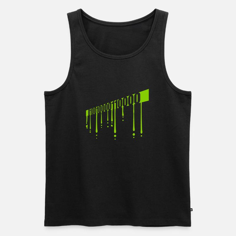 Binary Code Program Language - Men's Premium Organic Tank Top - black