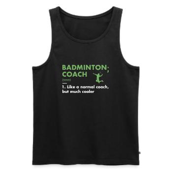 Sport Coach Definition Badminton - Männer Premium Bio Tank Top - Schwarz - Vorne - AI Model Male 178 light (178cm)