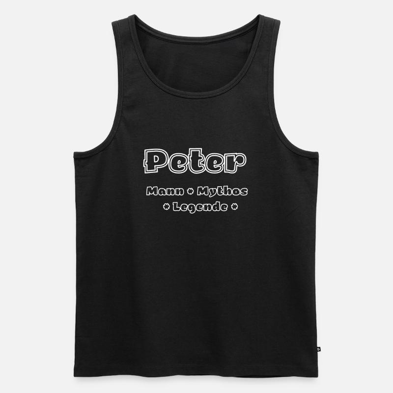 Peter - Mann, Mythos, Legende - Männer Premium Bio Tank Top - Schwarz