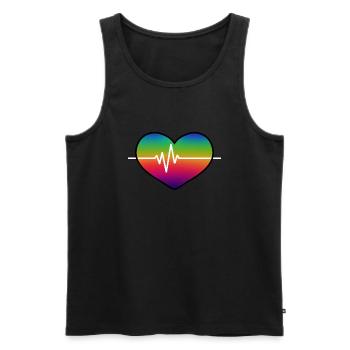 heartbeat - Débardeur bio Premium Homme - noir - Devant - Michal (187cm)