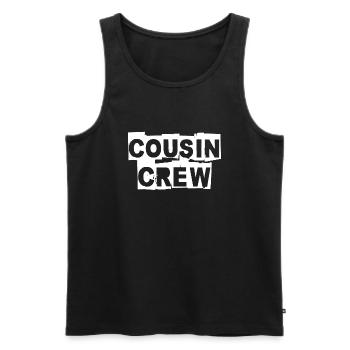 cousin crew - Männer Premium Bio Tank Top - Schwarz - Vorne - AI Model Male 178 light (178cm)