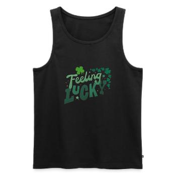 Feeling Lucky - Débardeur bio Premium Homme - noir - Devant - Michal (187cm)
