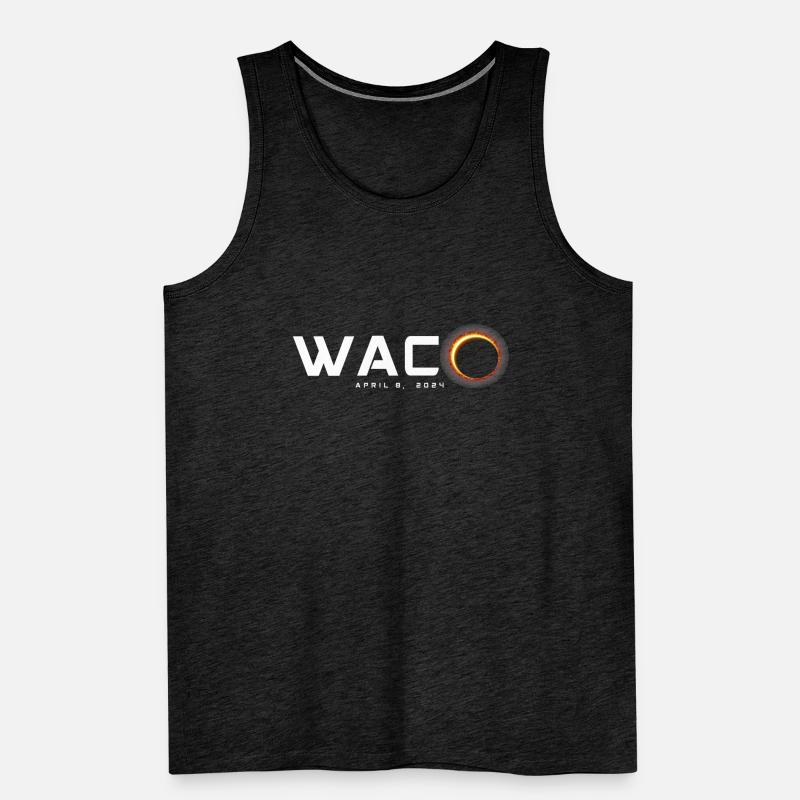 Waco Texas 2024 Eclipse Souvenir 8 avril Débardeur bio Premium Homme
