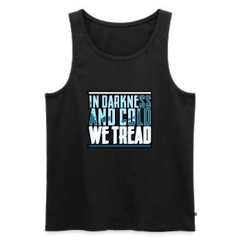 Saturation Diver - In Darkness And Cold, We Tread - Men's Premium Organic Tank Top - black - Front - AI Model Male 178 light (178cm)