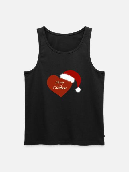 Merry Christmas herz - Männer Premium Bio Tank Top - Schwarz