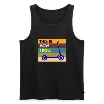 E-Scooter Roller Scooter - Männer Premium Bio Tank Top - Schwarz - Vorne - AI Model Male 178 light (178cm)