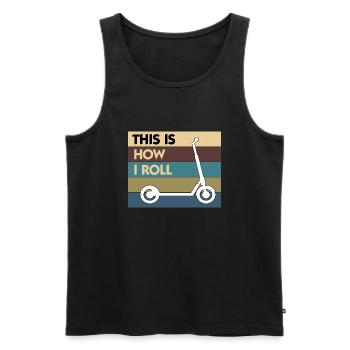 E-Scooter Roller Scooter - Männer Premium Bio Tank Top - Schwarz - Vorne - AI Model Male 178 light (178cm)