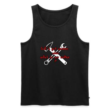 Gut Oder Helfen - 3 color VECTOR - Männer Premium Bio Tank Top - Schwarz - Vorne - Michal (187cm)