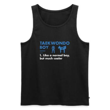 Sport Boy Définition Taekwondo - Débardeur bio Premium Homme - noir - Devant - Michal (187cm)