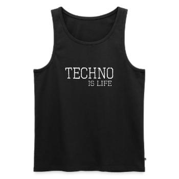 Techno ist Leben - Männer Premium Bio Tank Top - Schwarz - Vorne - AI Model Male 178 light (178cm)