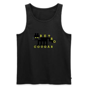 Retrocougar - Men's Premium Organic Tank Top - black - Front - AI Model Male 178 light (178cm)