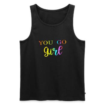 du gehst girl power frauen mädchen feminismus zitate frau - Männer Premium Bio Tank Top - Schwarz - Vorne - Michal (187cm)