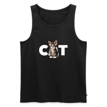 Cat - For all those who love cats and show - Men's Premium Organic Tank Top - black - Front - AI Model Male 178 light (178cm)
