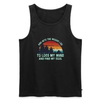 Wald Zitat Retro - Und in den Wald gehe ich - Männer Premium Bio Tank Top - Schwarz - Vorne - Michal (187cm)