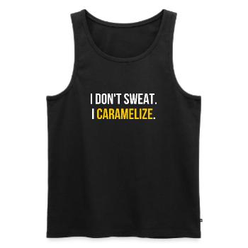Schwitzen warm Sommer Englisch Spruch - Männer Premium Bio Tank Top - Schwarz - Vorne - AI Model Male 178 light (178cm)