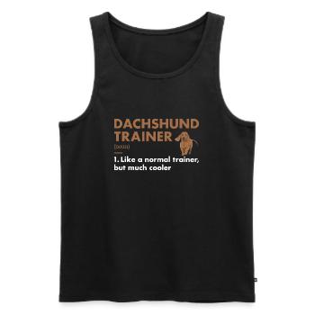 Dachshund Trainer Definiton - Men's Premium Organic Tank Top - black - Front - AI Model Male 178 light (178cm)