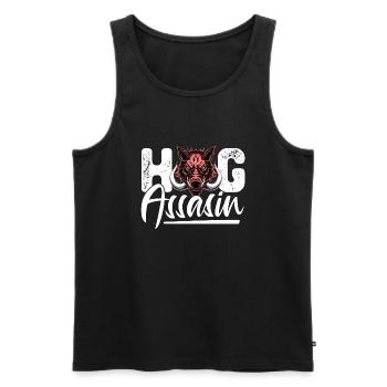Hog Assasin Hog Head Design pour un fan de chasse au porc - Débardeur bio Premium Homme - noir - Devant - AI Model Male 178 light (178cm)