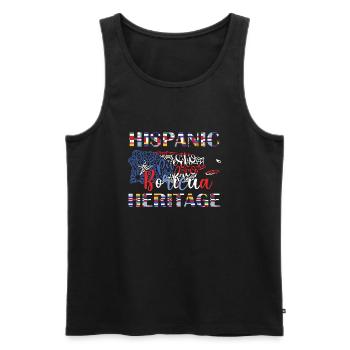 Hispanisches Erbe Boricua - Männer Premium Bio Tank Top - Schwarz - Vorne - AI Model Male 178 light (178cm)