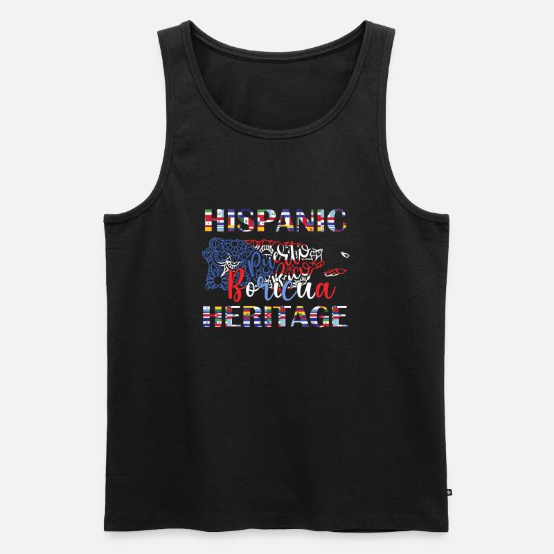 Hispanisches Erbe Boricua - Männer Premium Bio Tank Top - Schwarz