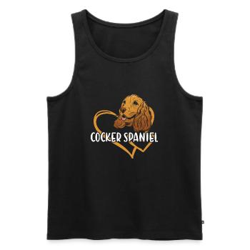 Chien Corgi Coeur - Débardeur bio Premium Homme - noir - Devant - Michal (187cm)
