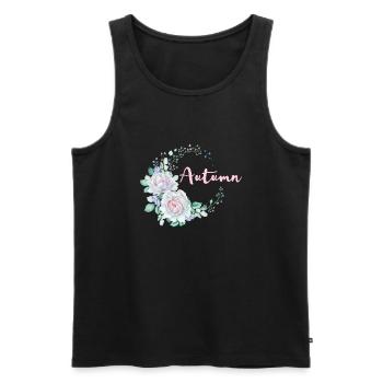 Für Autumn - Männer Premium Bio Tank Top - Schwarz - Vorne - Michal (187cm)