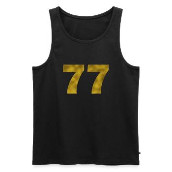 Geburtstag 77 Jahre - Männer Premium Bio Tank Top - Schwarz - Vorne - AI Model Male 178 light (178cm)
