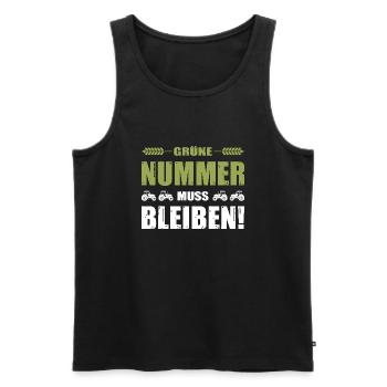 Bauern Protest Landwirt Grüne Nummer Muss Bleiben - Männer Premium Bio Tank Top - Schwarz - Vorne - Michal (187cm)