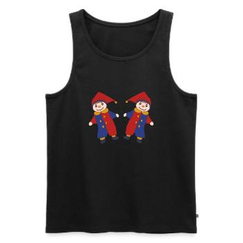 kasper doppelt - Männer Premium Bio Tank Top - Schwarz - Vorne - AI Model Male 178 light (178cm)