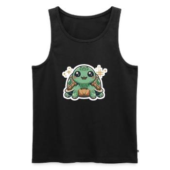 Amoureux des tortues - Débardeur bio Premium Homme - noir - Devant - Michal (187cm)