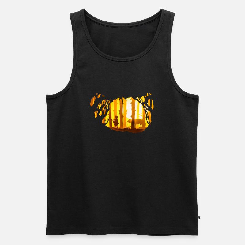 Scherenschnitt – Rotkäppchen und der Wolf - Männer Premium Bio Tank Top - Schwarz