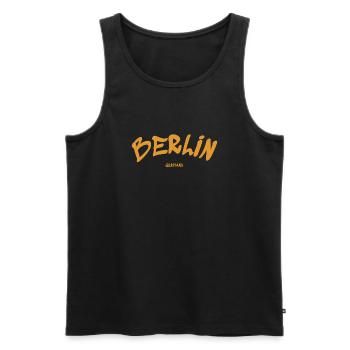 Berlin - Deutschland - Germany - Brandenburger Tor - Männer Premium Bio Tank Top - Schwarz - Vorne - AI Model Male 178 light (178cm)