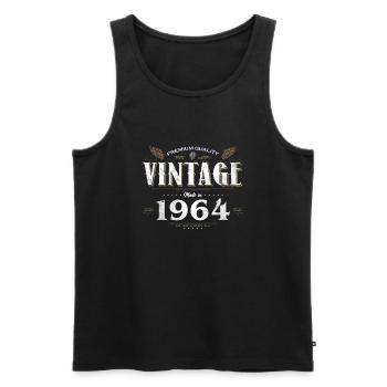 60 Years Old Vintage 1964 Limited Edition 60th - Men's Premium Organic Tank Top - black - Front - Michal (187cm)