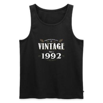 32 Years Old Vintage 1992 Limited Edition 32nd - Men's Premium Organic Tank Top - black - Front - Michal (187cm)