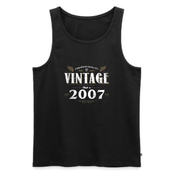 17 ans Millésime 2007 Edition Limitée 17ème - Débardeur bio Premium Homme - noir - Devant - Michal (187cm)